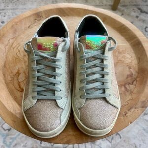 P448 Pink Glitter Sparkle Sneakers EUC size 36